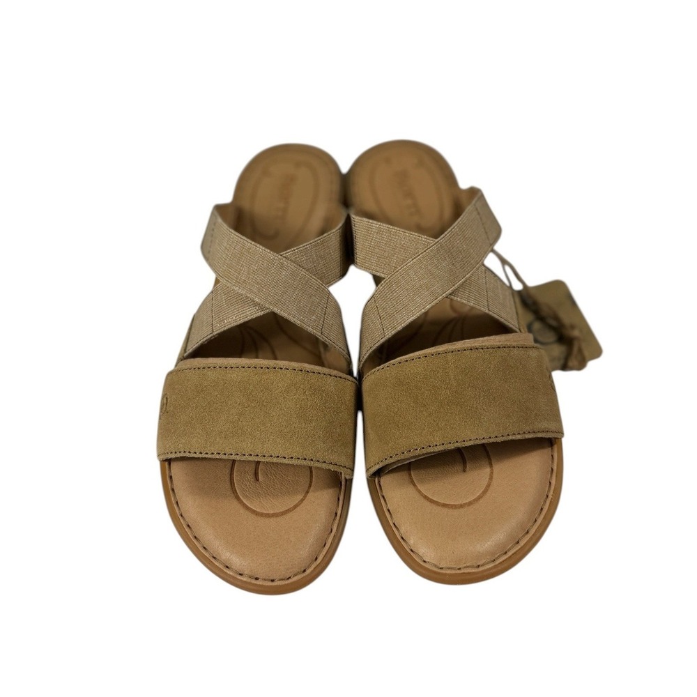 Born Tidore Tan Suede Crisscross Elastic Strap Sandals F18716 Mens 10M NEW